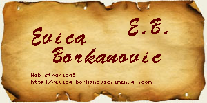 Evica Borkanović vizit kartica